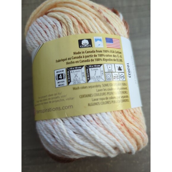 Lily Sugar n Cream Yarn Natural Stripes 2018 2 oz 95 yds 102021 Skein Cotton New - Picture 4 of 5
